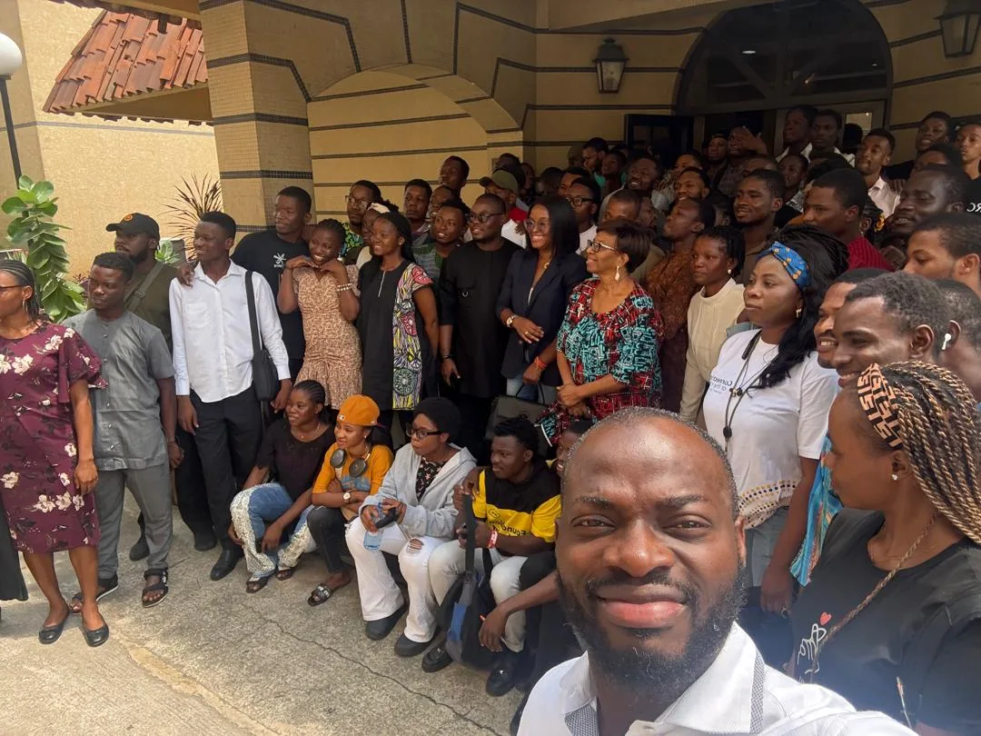 Sowari Akosionu and MUSON scholars at the Mdundo x MTN Foundation masterclass on the business of music